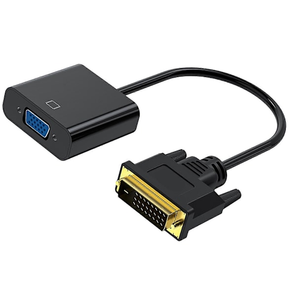 DVI - VGA -kaapeli HD Plug and Play kullattu liitin DVI 24 Plus 1 - VGA-sovitin PC-projektorille TV:lle