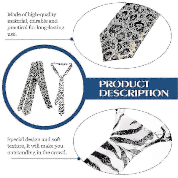 2-pack Herr Slipsar med Djurmönster Cool Cheetah Leopard Zebra Slips-lian