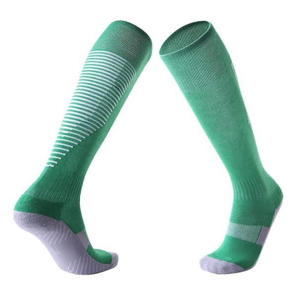 Fotbollsstrumpor över knäet, förtjockade handduksstrumpor för män Halkfria sportstrumpor för vuxna green