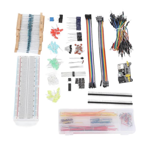 Elektronik Kit Starter Sjovt Sortiment Udviklingskomponent med 830 Hullers Breadboard til R3