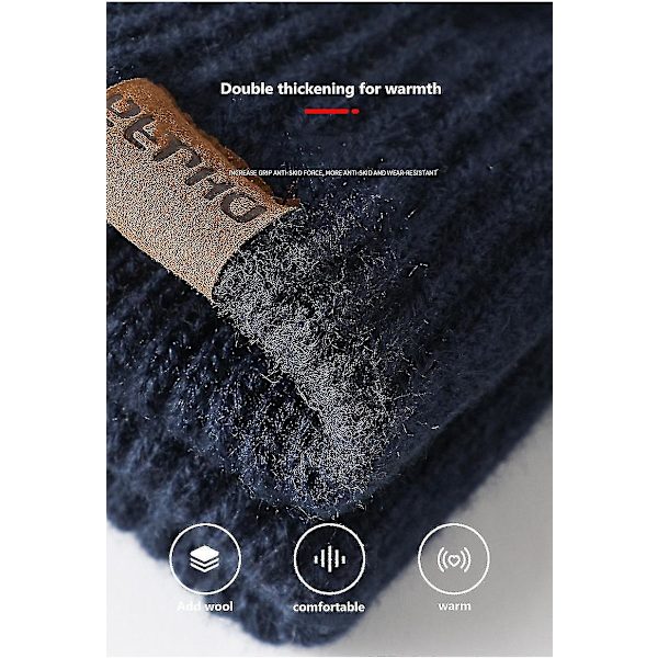 Kvinnors stickade vinterhandskar Cashmere stickade kvinnor höst vinter varma tjocka handskar pekskärm skidhandskar Wine red