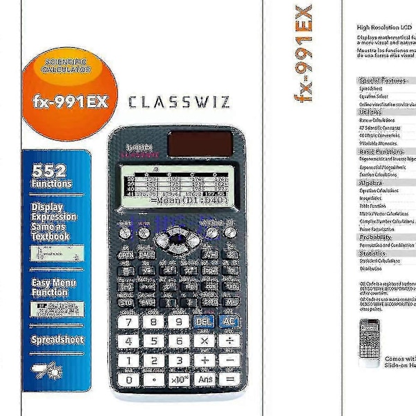 Fx-991ex / Fx-991es Plus Videnskabelig Lommeregner Sort