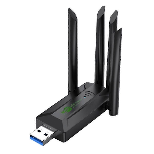 1200Mbps Dual Band USB Wifi -sovitin 2.4GHz 5GHz WiFi 4 Antennilla PC Mini Tietokone 600Mbps Verkko