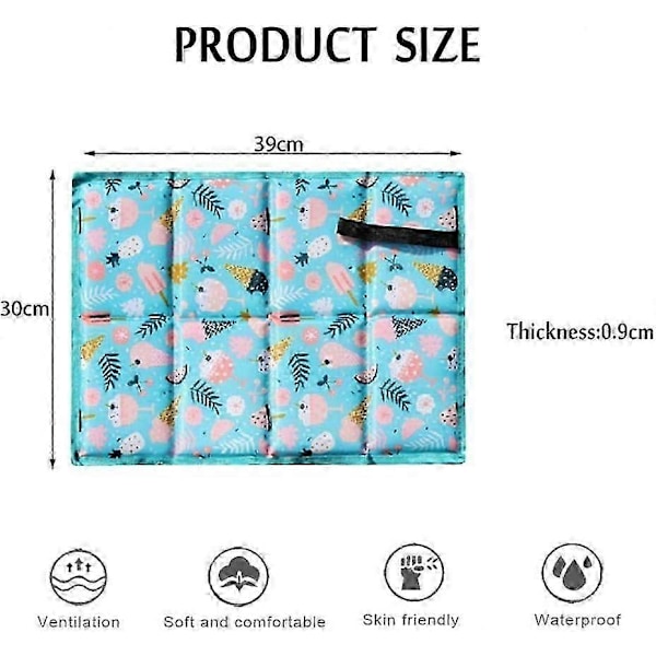 2-pack hopfällbara utomhusmattor, vattentäta strandmattor för camping, fiske och picknick, bärbar lättviktsdesign med bärrem