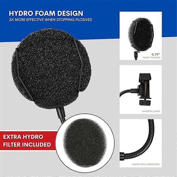 Højkvalitets Mikrofon Pop Filter Metal Pop Filter Skærm Vindskærm Pop Filter til USB Mikrofon