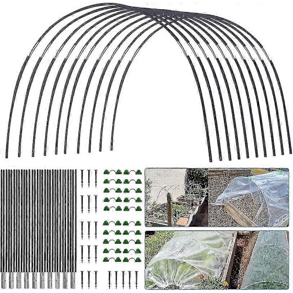 Hagebuer for netting, hagebuer drivhusramme, drivhusramme hagebuer, DIY drivhusbuesett, polytunnel støtteramme for hage