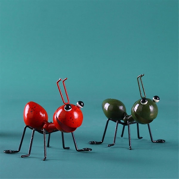 4 stk. metallmaur hagedekorasjon gjerde plen soverom stue dekorasjon 3D skulptur maur kunst D