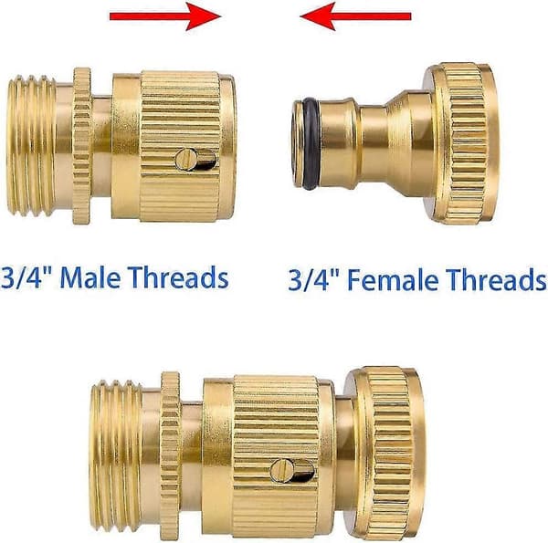 lertreeuk 2-pack snabbkoppling trädgårdsslangskoppling, 1/2\" massiv mässing