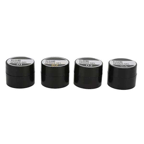 4 st Set Solid Polish Lim Färgstark Nagelspetsar Lim Gel Elastisk Nagelkonst Manikyr Lim