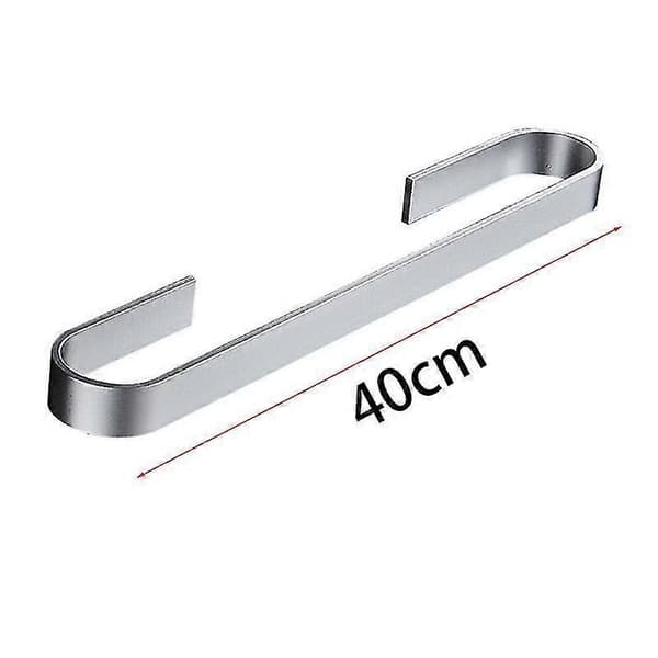 Itseliimautuvat pyyhekoukut 40cm, pyyheteline, alumiini, mattapinta, hopea