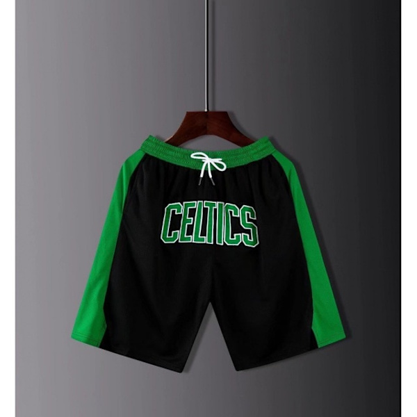 Sommarstretch Bekväma CELTICS Casual Shorts i mitten av midjan Black 4XL