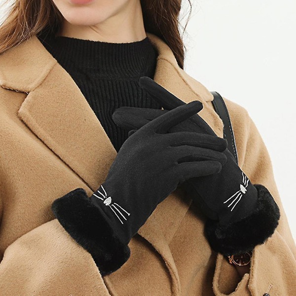 Vinterhandskar För Dam, Touch Screen Handskar Handskar Vinter Dam Varm Cykling Xs-xxxl Black M