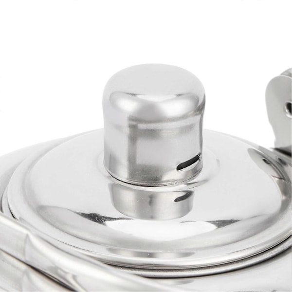 304 Rostfritt Stål Tekanna Platt Botten Induktionshäll Vattenkokare Tekanna med Filter Silver 14cm 1L