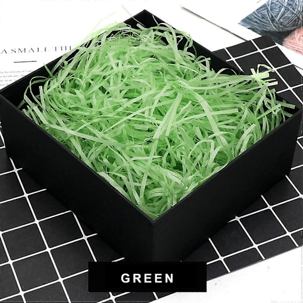 100 gram (Grön) Rivet Papper, Rivet Raffia Kraftpapper Fyllnadsmaterial, Fyllnadsmaterial Presentkorg Fyllnadsmaterial Festtillbehör och Presentinslagning, Rivet Silkespapper
