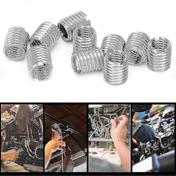 10kpl Kierremutteri, naaraspuolinen kierretetty sisäosa M8*1.25 Uros M10*1.5 Pitkä 12mm Pohjareiän halkaisija 9.0mm Ruostumaton teräs Asennusmutteri Korjaa Kierretetty Holkki Hylsyruuvi