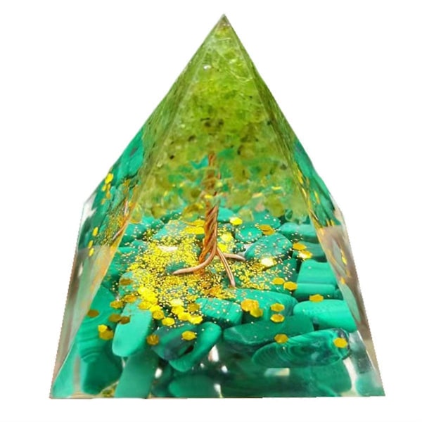 50mm Kristaller Orgon Pyramid Energigenerator Naturlig Peridot Reiki Chakra Meditation