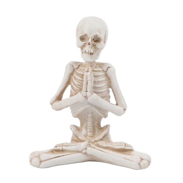 Skelettfigurer Utsökt Snidade Färgfasta Livsliknande Halloween Skelettdekorationer Läskig Atmosfär Rekvisita för Spökhus Meditation