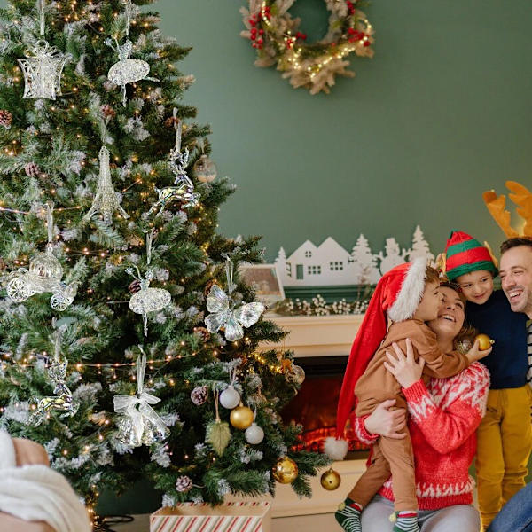 Akryl julgran Hängande prydnader Älg Ängel Docka Klockhänge 2023 God Juldekoration för hem Xmas Nyår 2024 Gift