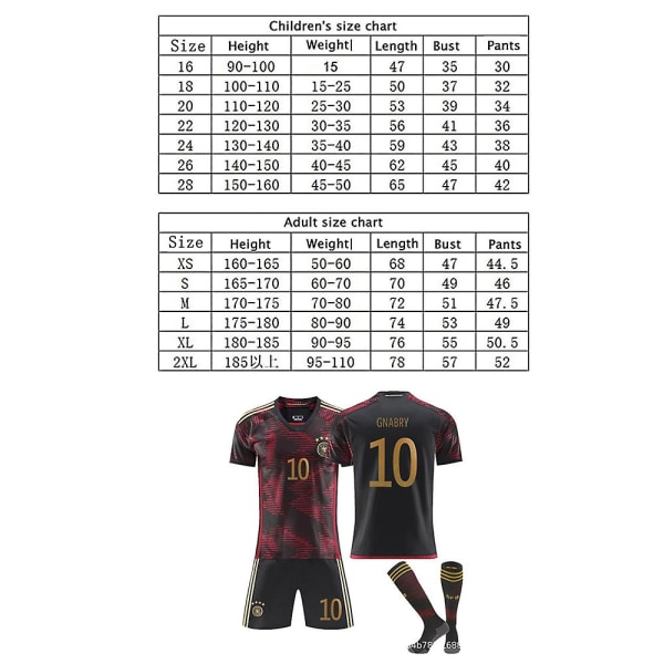 VM Tyskland Gnabry Jersey No.10 Fotbollströja Vuxna barn L