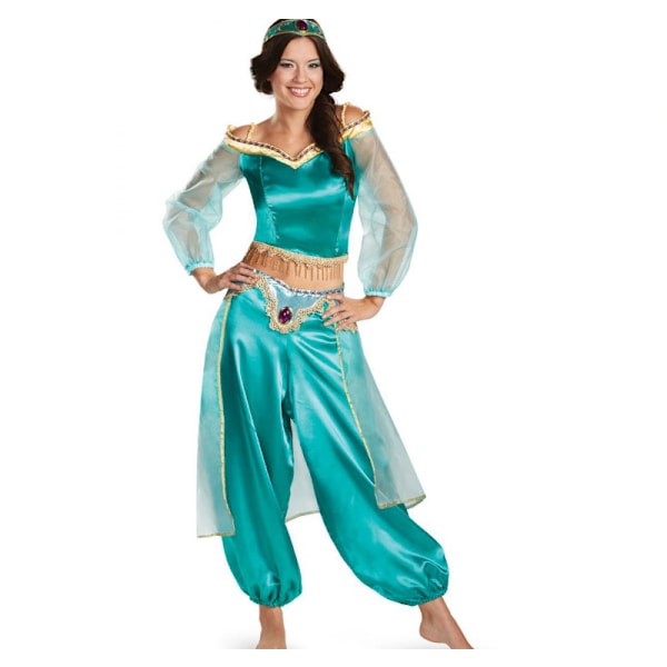 Europeiska och amerikanska damer Aladdin magic lampa Halloween kostym vuxen cosplay Jasmine prinsessa kostym XL