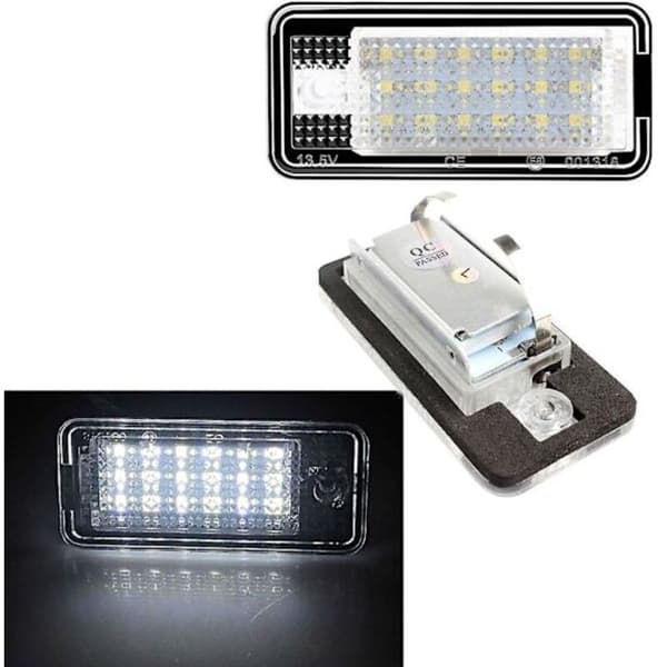 To LED nummerpladelys til Audi A3 S3 A4 S4 A6 C6 A8 S8 Q7
