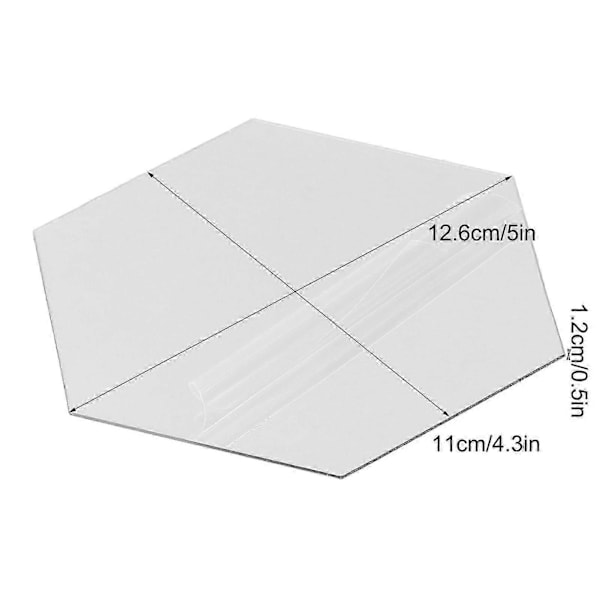 4 Sarjan Peili Seinätarra Akryyli Hex Irrotettava Sisustustarra Tausta Kodin Koristelu 12,6 cm Hopea