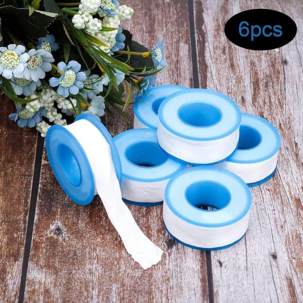 PTFE vannrørlegger Teflon rørleggerforseglingstape for dusjhode 6 ruller 3/4 tomme (18m)