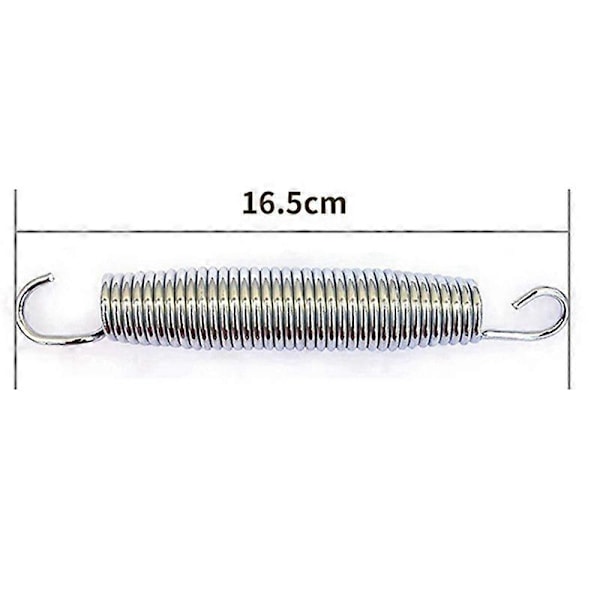 12-pack 16,5 cm Trampolinfjäder Stål Ersättningskit för Extra Studs Trampolintillbehör Silver