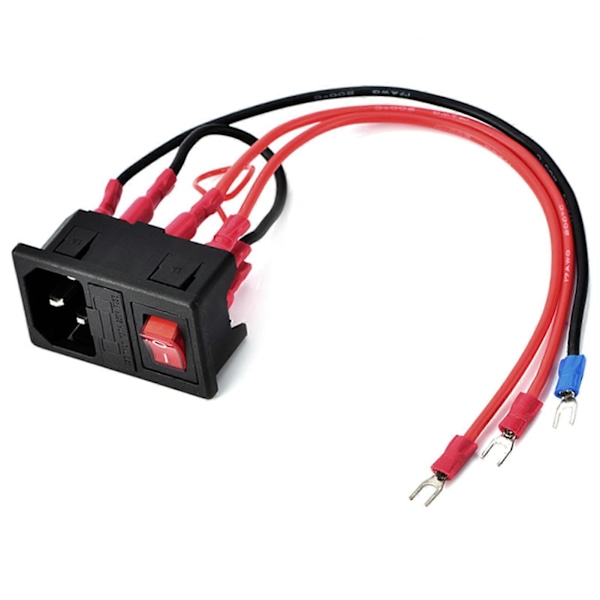 Utype Kontakt 10A 220V/110V Strömförsörjningsbrytare Adapter Uttagsmodul med Säkring för 3D-skrivare