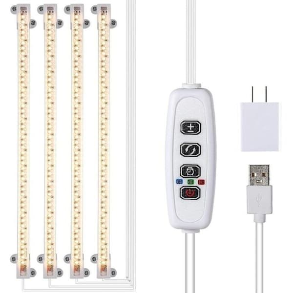 Innendørs plantelys. Fullt spekter med timer. Hvit