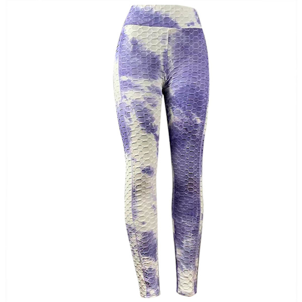 Tflycq Mode Dam Lång Flerfärgad Tight High Waist Elasticity Sports Yoga Byxor Purple L