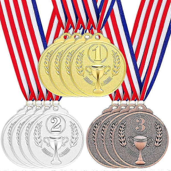 12 stk. Premie Medaljer Gull Sølv Bronse Vinner Medaljer
