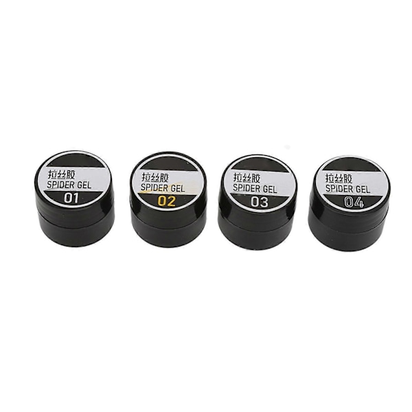 4 st Set Solid Polish Lim Färgstark Nagelspetsar Lim Gel Elastisk Nagelkonst Manikyr Lim