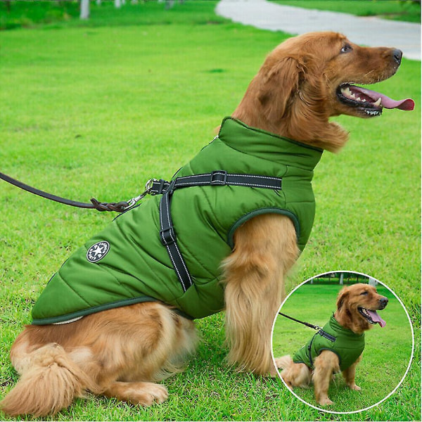 Höst Vinter Husdjursväst Husdjursvalp Hund Katt Varm vadderad kappa Sele Zip Jacket Blue XL