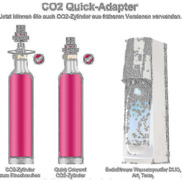 Snabbkoppling CO2-adapter Kompatibel med Sodastream Water Sprinkler Duo Art, Terra, Tr21-4