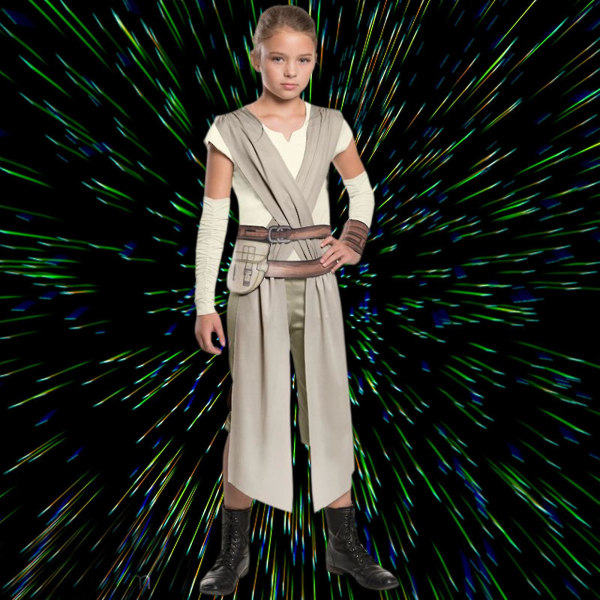 Star Wars Rey Girls Cosplay Kostymer Halloween Cosplay Kostymer L