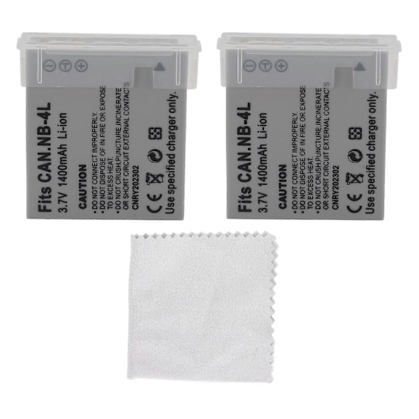 2kpl Kameran Akku 1400mAh 3.7V NB 4L SD30 SD40 SD200 SD300 SD400 SD430 SD450 SD600 SD630 SD750 SD780 TX1 ELPH 100 300 310