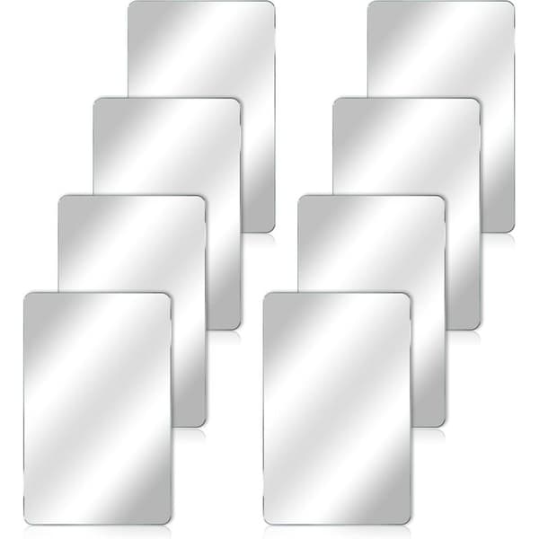 Set med 8 rektangulära akrylspeglar. 15,2 x 10,2 tum. Klistermärken för badrum, sovrum och vardagsrum