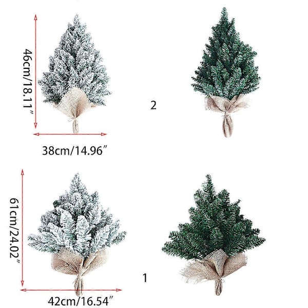 Nordisk Stil Jul Mini Konstgjord Frostad Gran Upp-och-ner Simulering Växter Löv Skog Tallkvist Fönster Dörr Vägg Hängande Dekoration