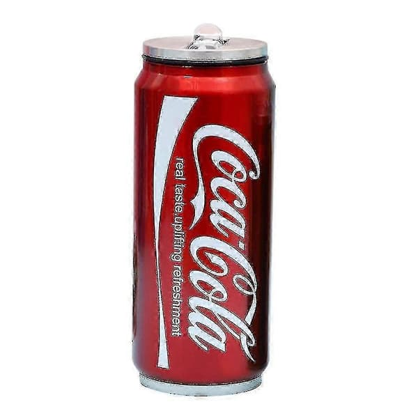 Rustfri stålkopp med sugerør 350ml for biler isolert colaflaske Red 500ML