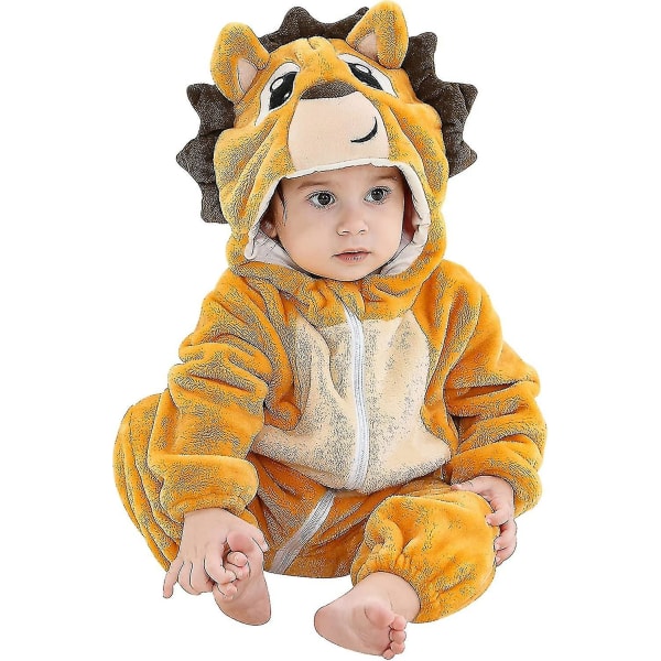 Unisex baby Vinter Höst Flanell Huva Romper Cosplay Jumpsuit Hög kvalitet Squirrel 30 36 Months