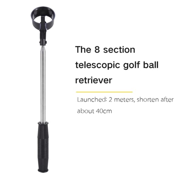 Uttrekkbar golfballhenter med teleskopskaft i rustfritt stål