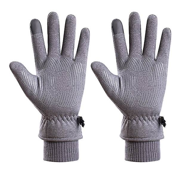Utomhus Pekskärm Ridning Varm Full Finger Ski Bergsbestigning handskar Gray
