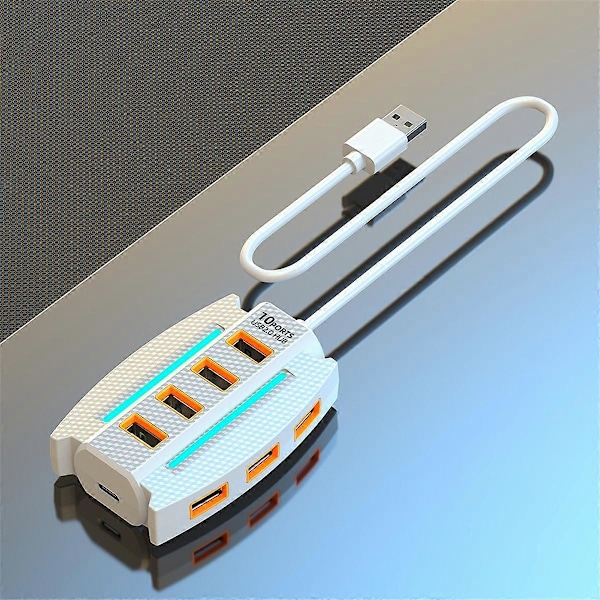 1,2 M USB-keskitin 10 porttia USB 2.0 -jakaja kortinlukija USB-laajennin kannettavalle tietokoneelle PC-näppäimistölle hiirelle kovalevylle D