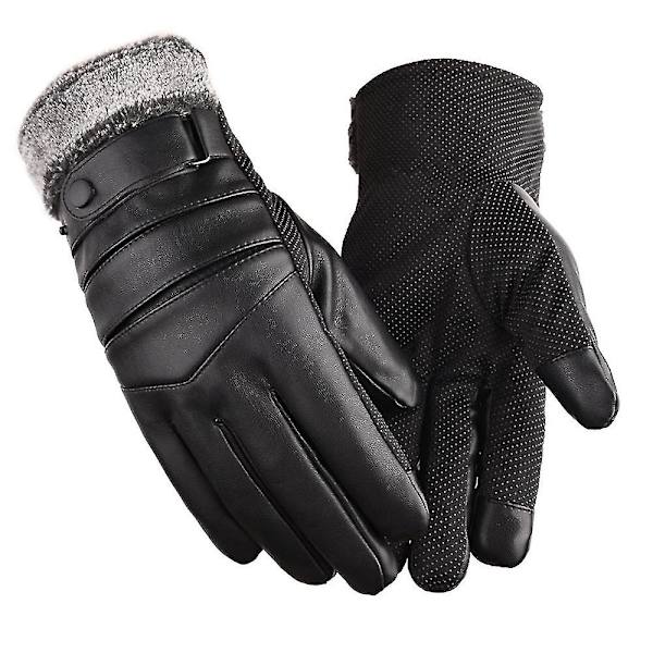 Vinter Fårskinn Läder Körhandskar För Herr Och Dam Full Finger Touch S-l M