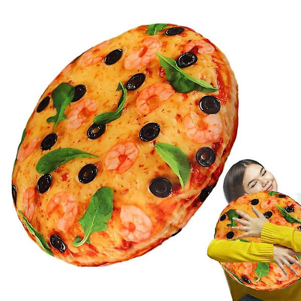 3d Simulering Pizza Mat Mjuk tupplur Hemma Sängkudde 40cm Barn Sovrum Dekoration Simulering Mat Kudde Barn Leksak Present Shrimp Pizza