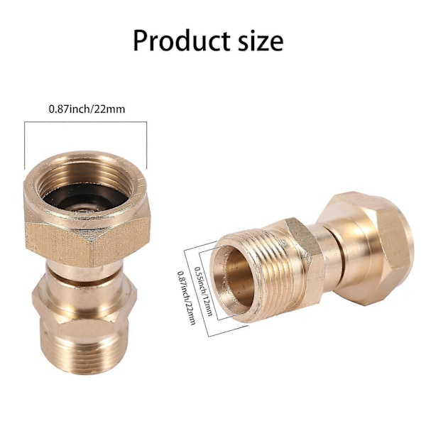 Painevesipesurin kääntyvä liitos, vapaa letkuliittimeen, kiertymisen esto metrinen M22 14 mm liitäntä, 3000 Psi-B14