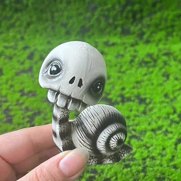 Kranie Neglefigur Rystende Hoved Snegl Kranie Ornament Bobbleheads Skeletdukke til Bil Instrumentbræt Skrivebordsdekoration