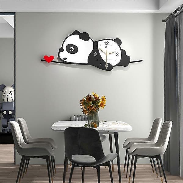 Panda Väggklocka Heminredning Klocka 80x32cm