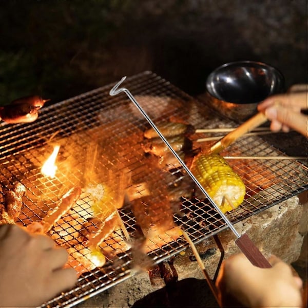 Pigtail-venderkrok i rustfritt stål, grilltilbehør, matvendingsverktøy
